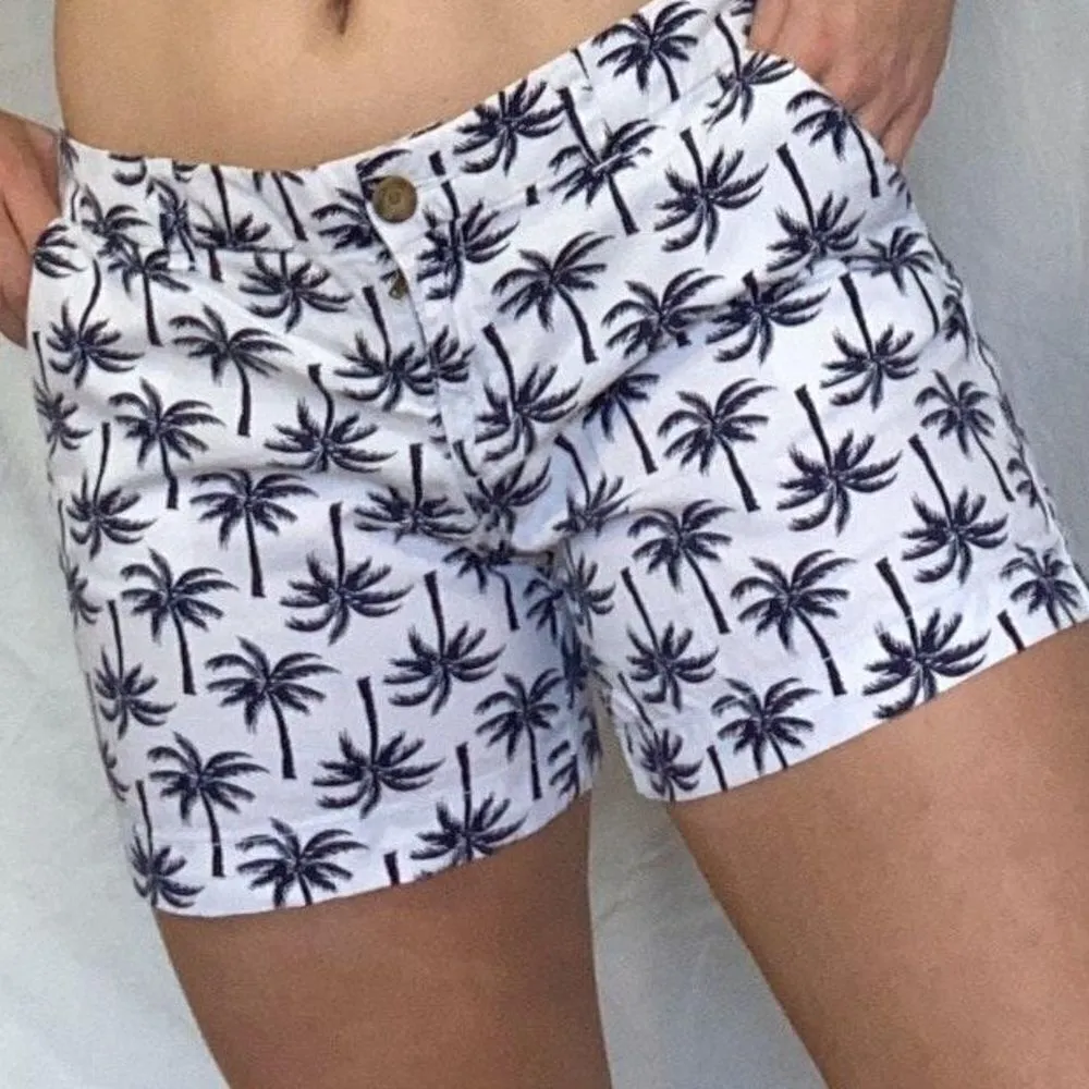 ✨ Navy blue and white palm tree print shorts✨ - Image 5