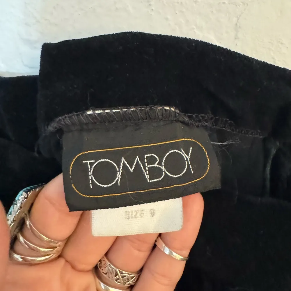 VINTAGE TOMBOY BLACK VELVET SKIRT FAUX WRAP TULIP PENCIL EUC SZ 9/waist 26 s/xs - Image 5