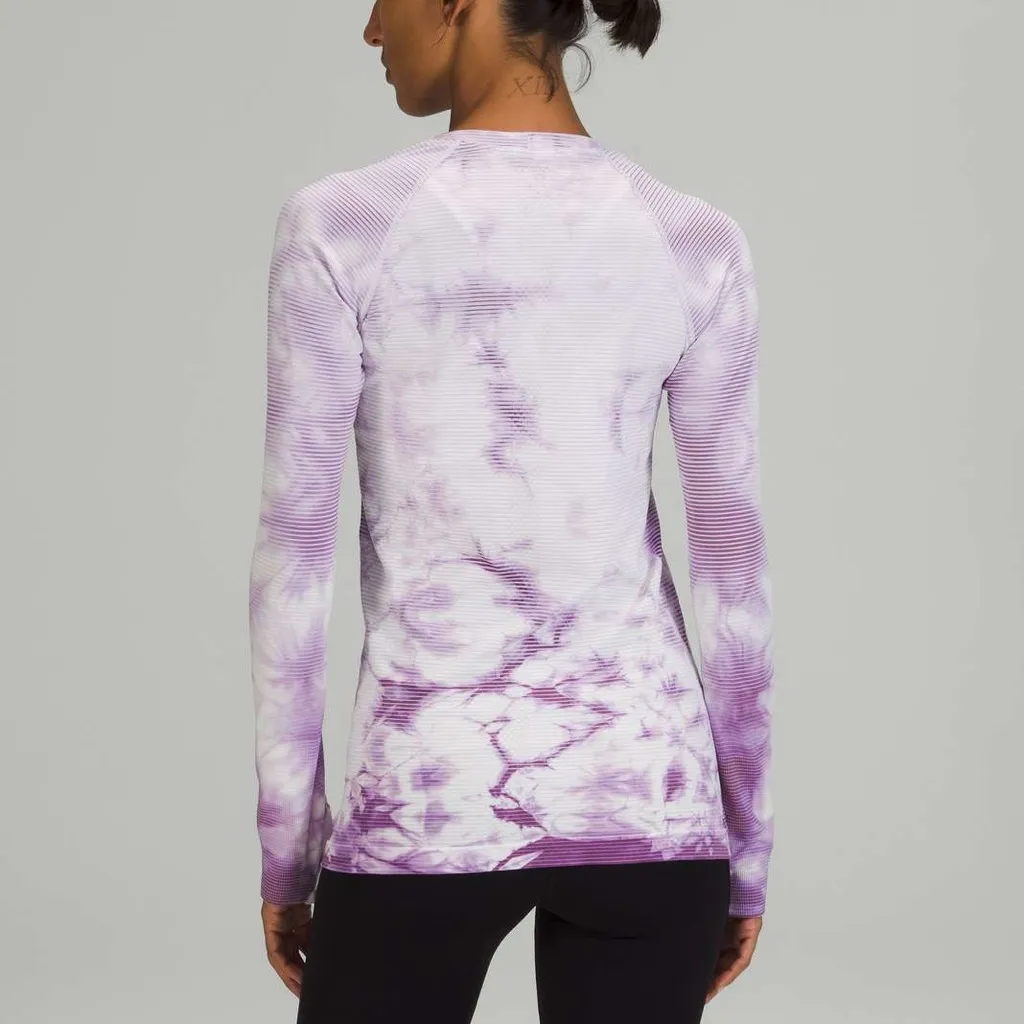 Lululemon Swiftly Tech Long Sleeve Shirt 2.0 Shibori Stripe Wisteria Purple - Image 2
