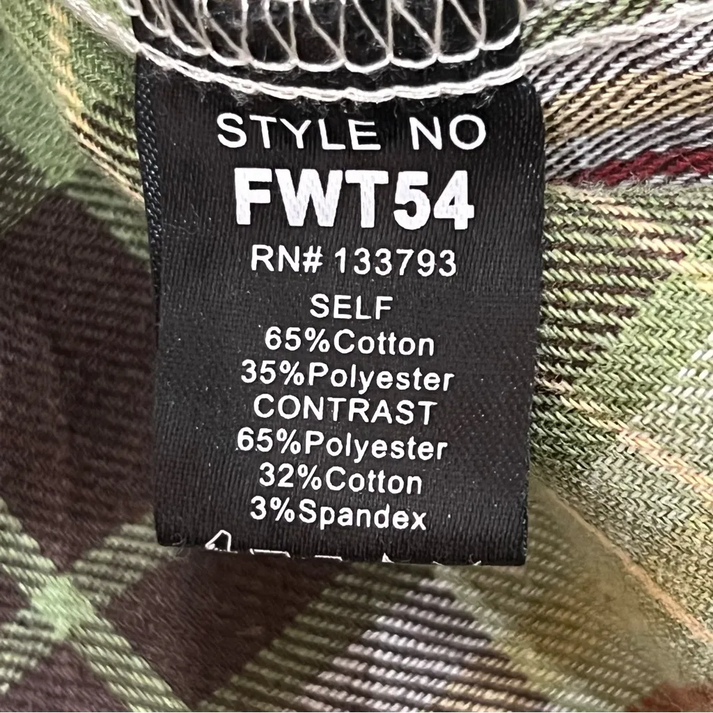 POL  Mixed Plaid Hooded Button Up Top Size Medium - Image 13