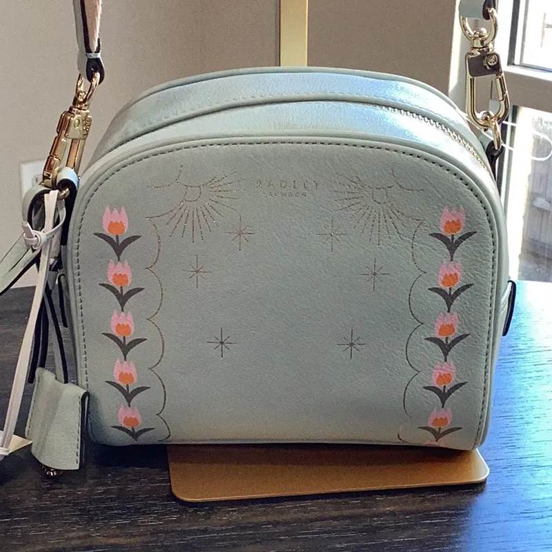 RADLEY LONDON Arden Crescent Floral Leather Mini Zip Around Crossbody - Image 1