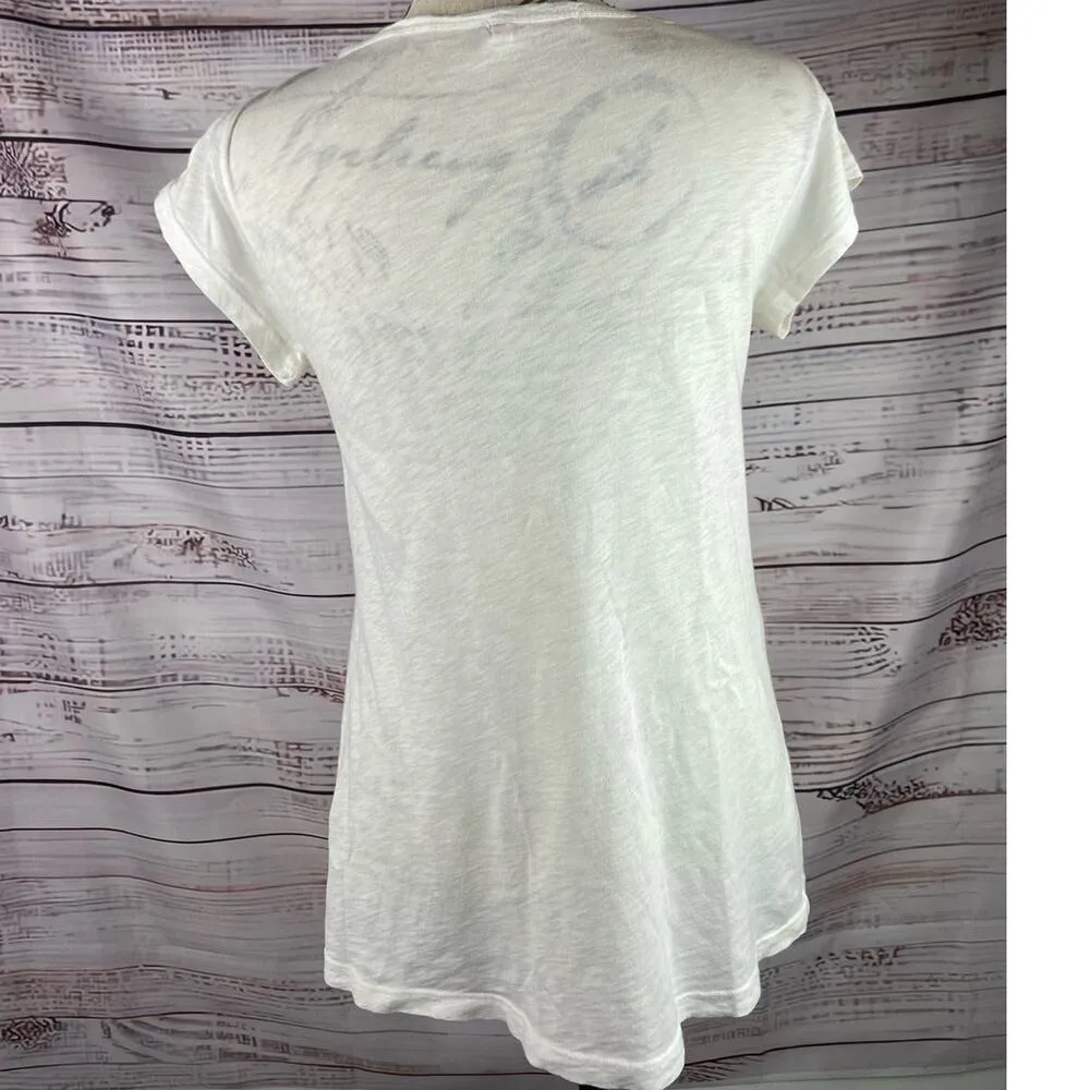 Fresh Produce Slub Knit Cotton Tee Shirt Womens XS Short Sleeve Scoop Neck Beach - Image 4