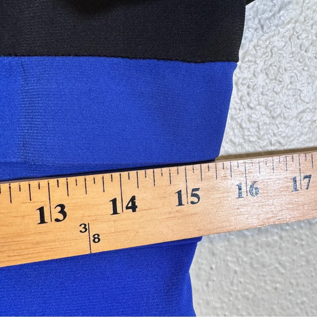 Sandra Darren Black White Blue Colorblock Sheath Mini Dress Womens 6 Business - Image 8