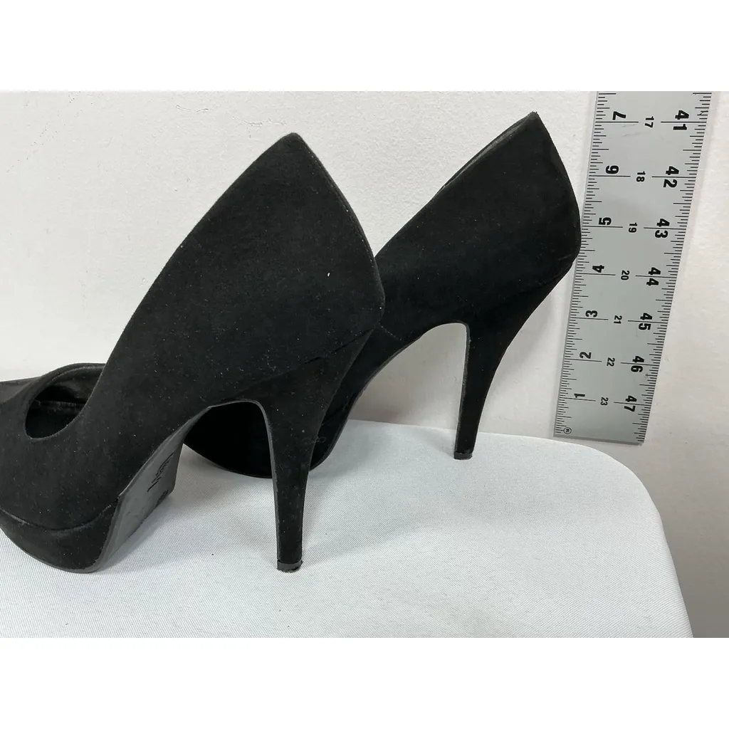 Womans CM Slipon Platform Pumps 9 M Black Stiletto Round Toe - Image 3