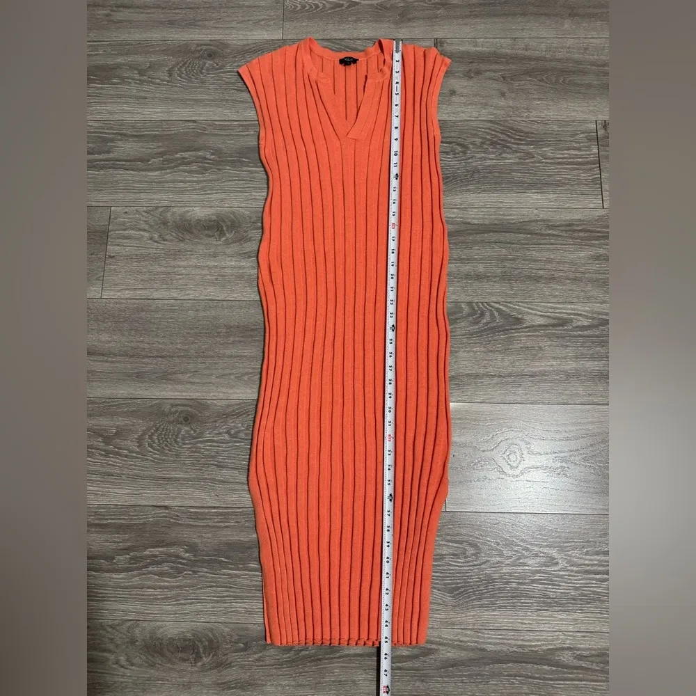 Rails Women Coral Ribbed Sheath Midi Sweater Dress Size‎ M Retail $248 - Image 15