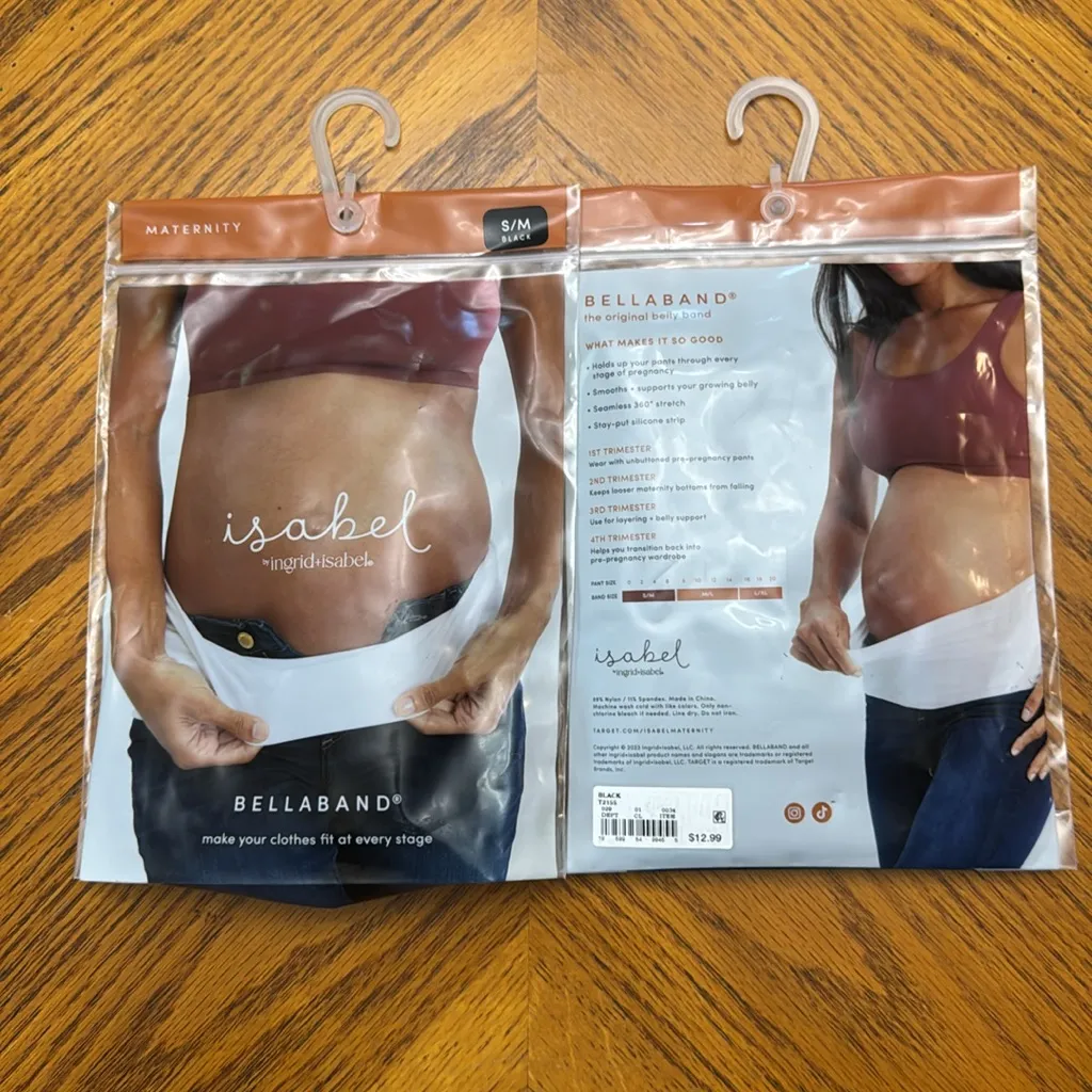 Set of 2 /Ingrid & Isabel Maternity Belly Band, for Pregnancy & Postpartum Black Size undefined - Image 2