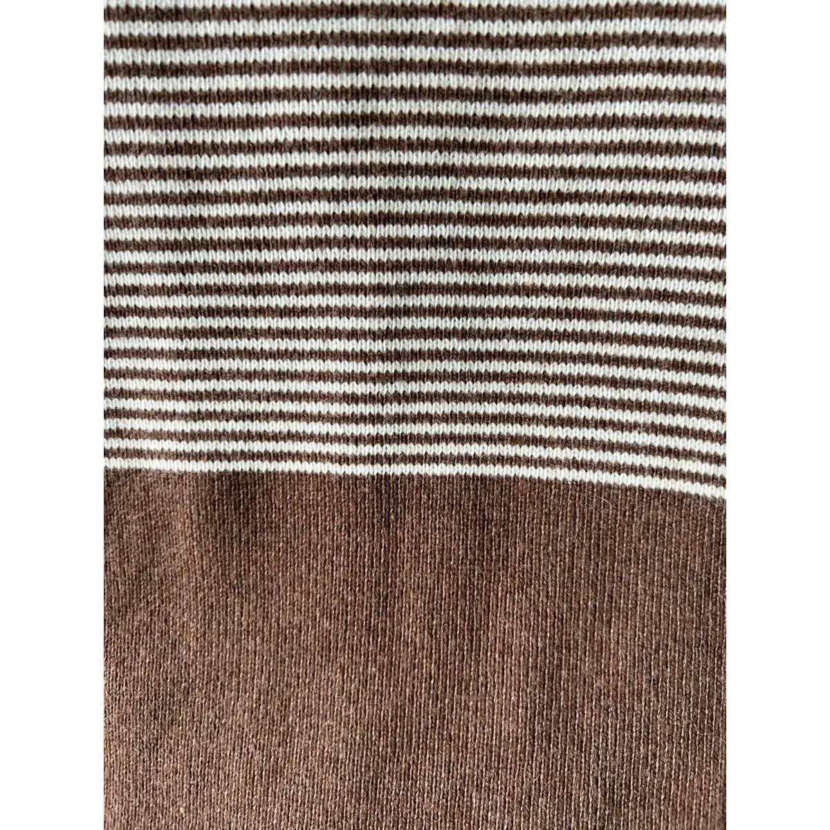 Brown and Beige Striped Knit Scarf - Image 4