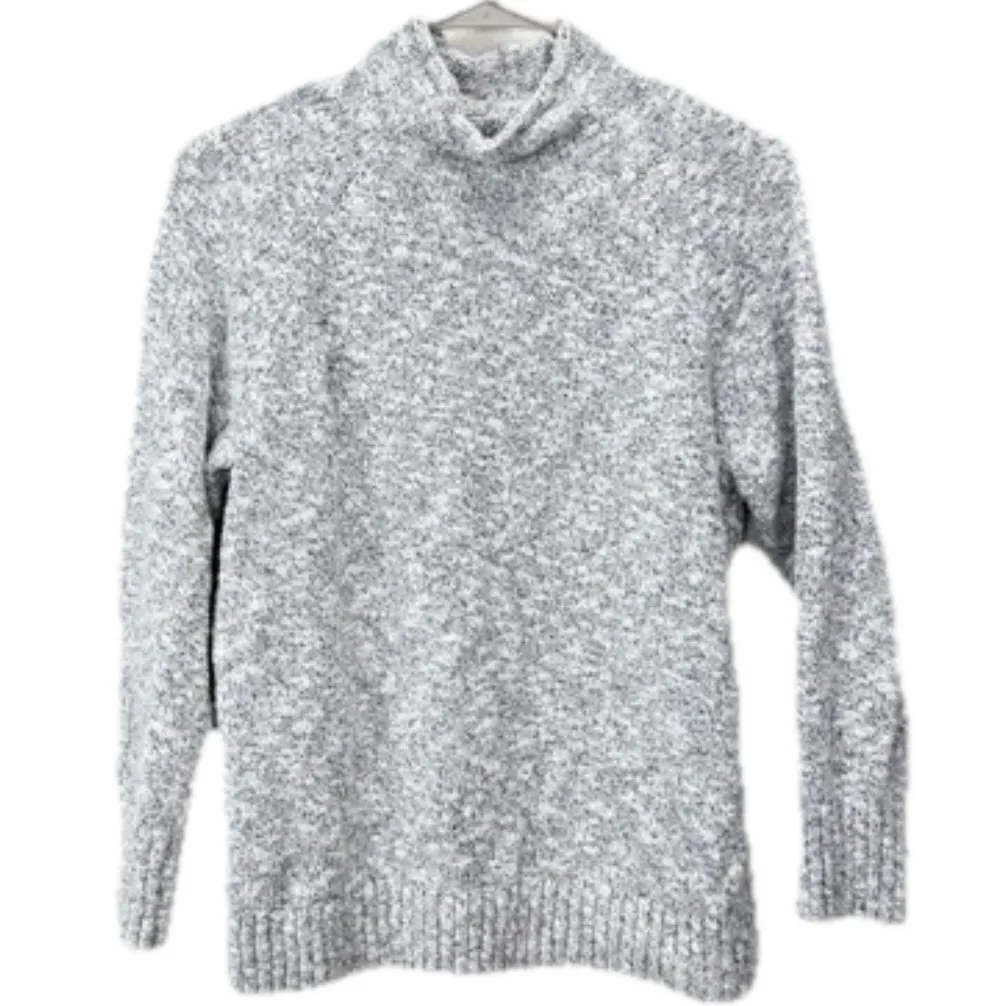 LL Bean Gray Cotton Ragg Funnelneck Pullover Sweater MEDIUM PETITE Size undefined - Image 2