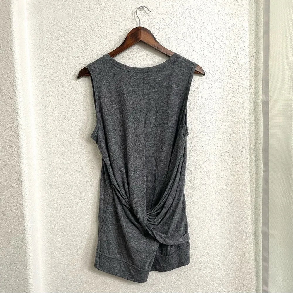 Athleta Womens Shirt Tank Siro Twist Back Sleeveless Heather Gray Size Large - Image 4