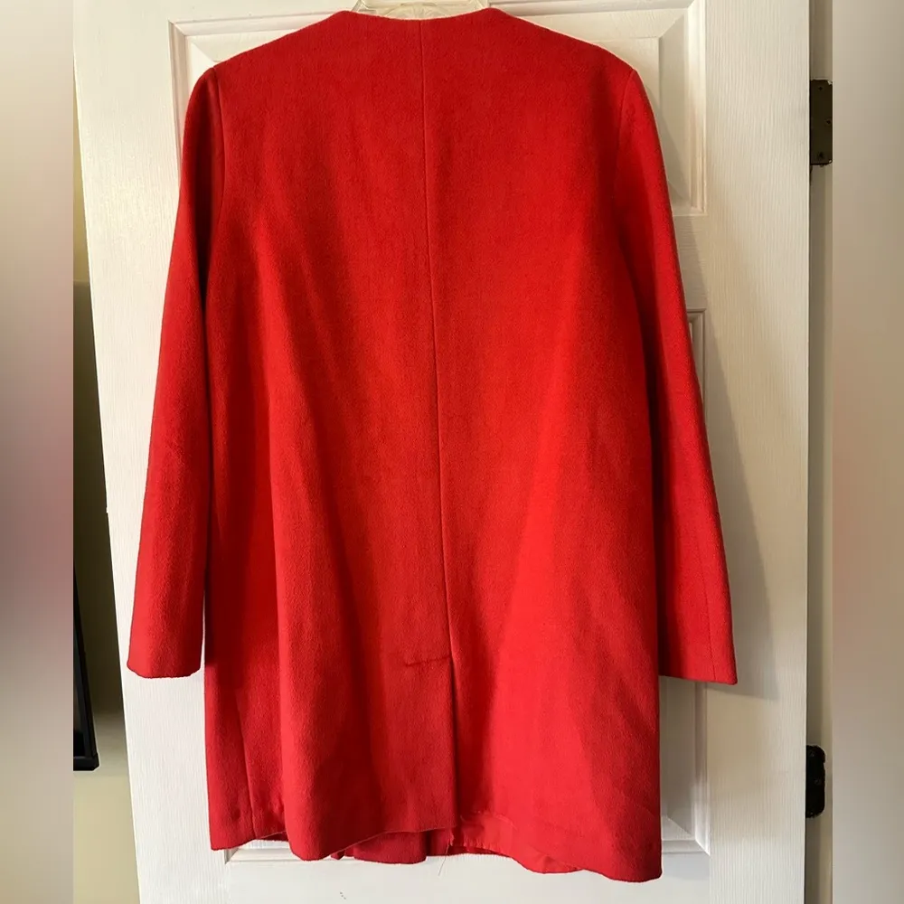 Catina Coral red wool blend coat, size small - Image 4