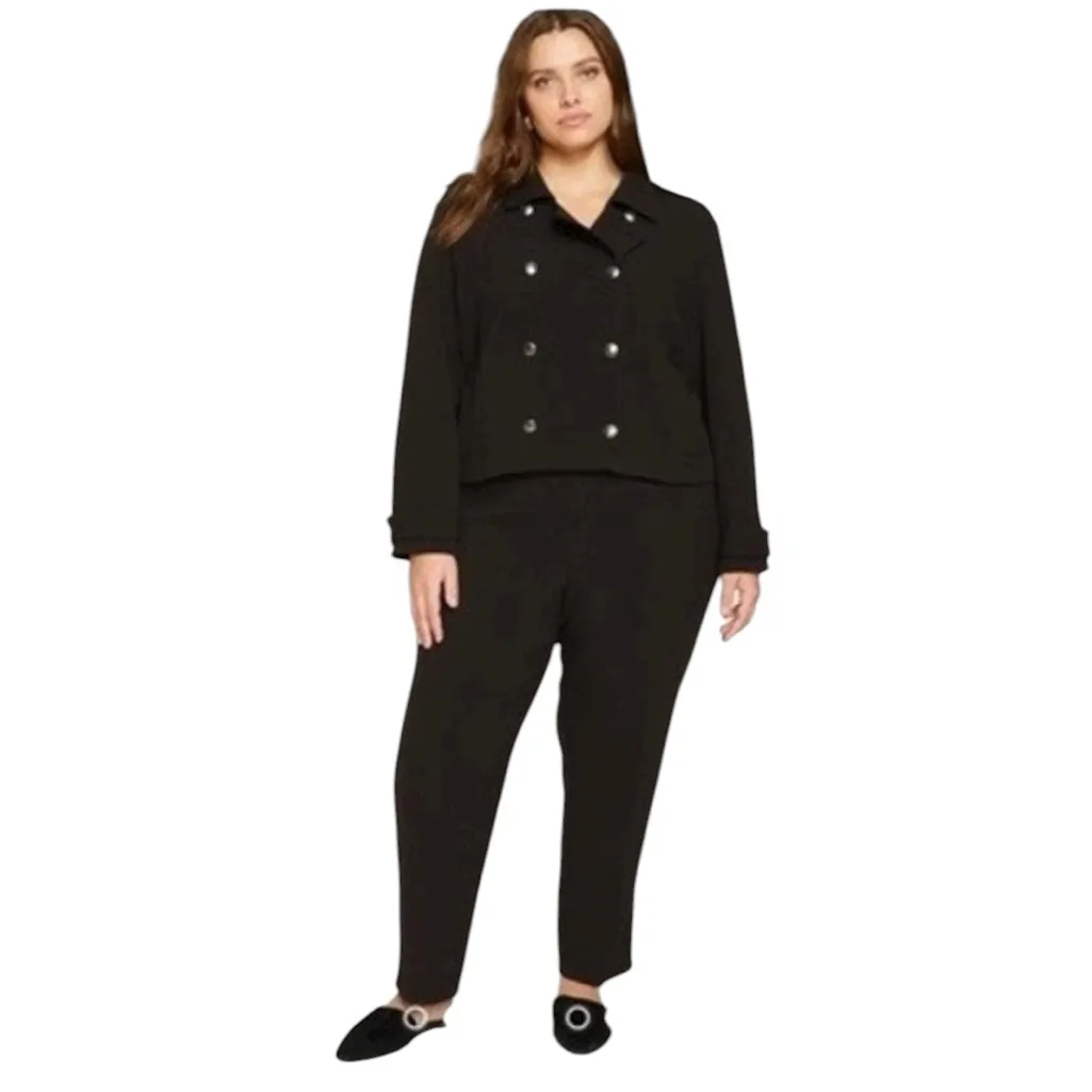 NWT Universal Standard Plus Size Nadia Military Jacket Black Size M 18/20 - Image 2