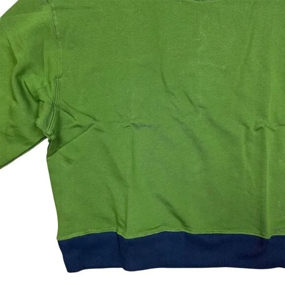 NWT WeWoreWhat Women's Crewneck Sweatshirt Small Colorblock Hunter Green Navy‎ - Image 3