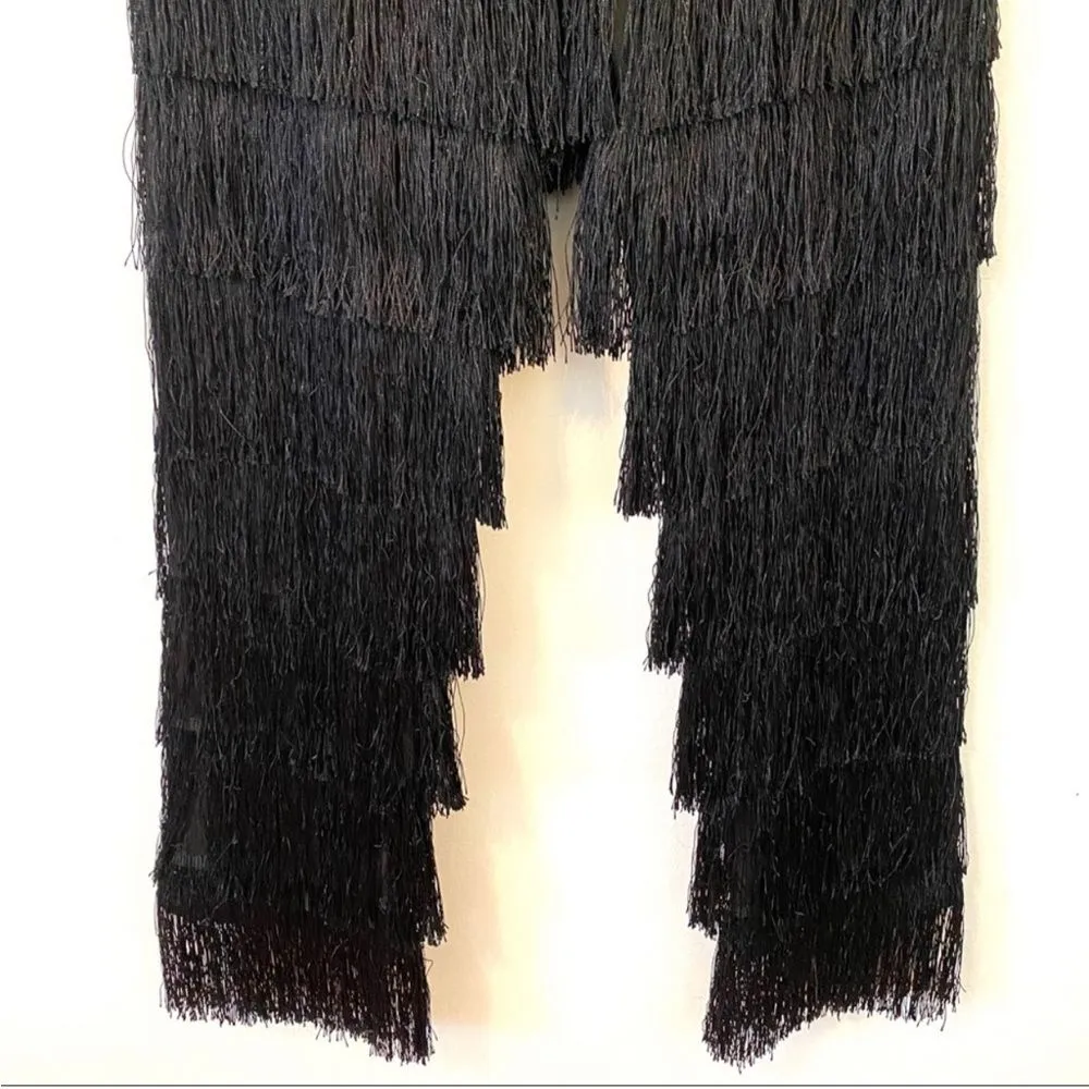 Lavish Alice NWT Black Tiered Fringe Pants XS - Image 9