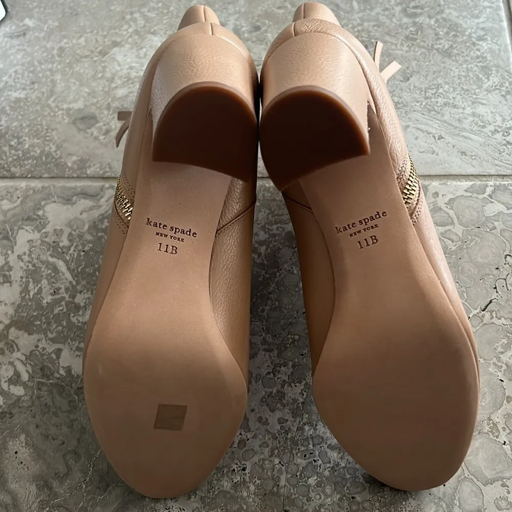 Kate Spade Knott Zip Booties, Light Fawn Pebble Calf Leather Size 11 New in Box - Image 12