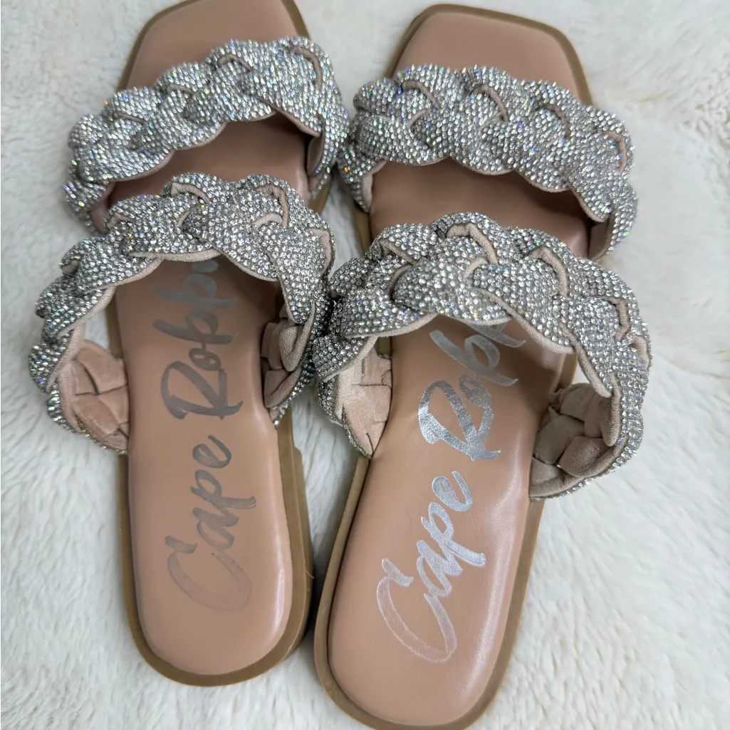 Cape Robbin Silver Beaded Sandals - Image 5