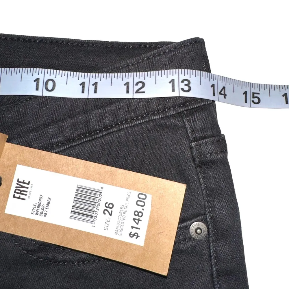 NWT Frye Addie Mid Rise Black Skinny Jeans 26 - Image 6
