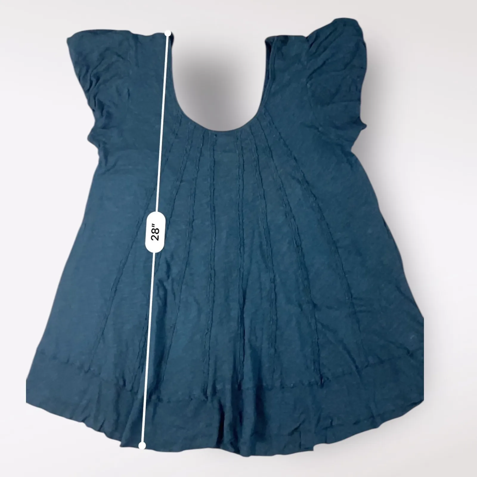 Free People We The Free Linen Star Top Womens Size Medium Washed‎ Black - Image 3