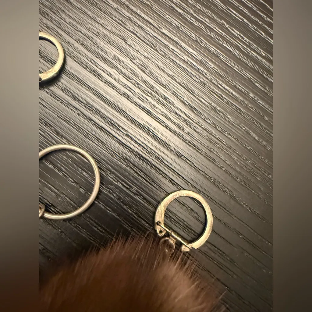 Vintage Genuine Fur Keychain Keyrings Bag Charms Bundle of (3) Brown - Image 6