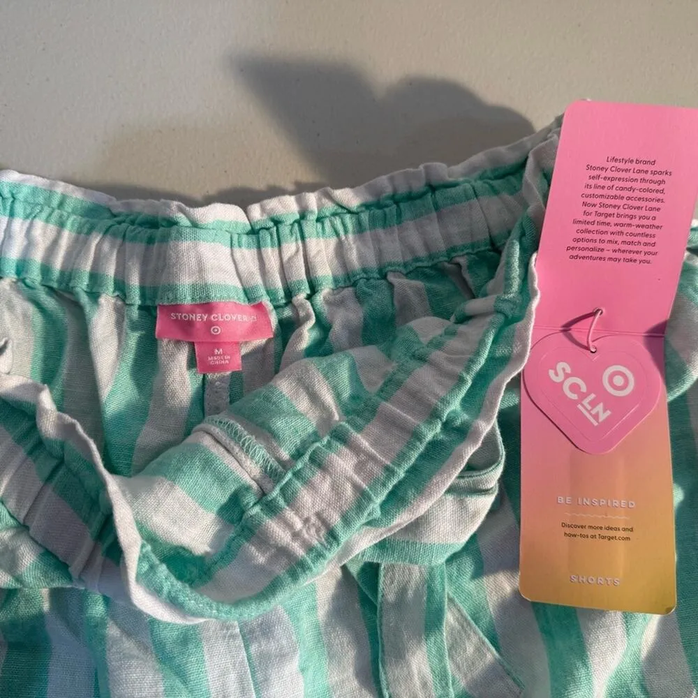 Stoney Clover Lane x Target Linen Blend Tie Tank Top Shorts Set Size Medium NWT - Image 5