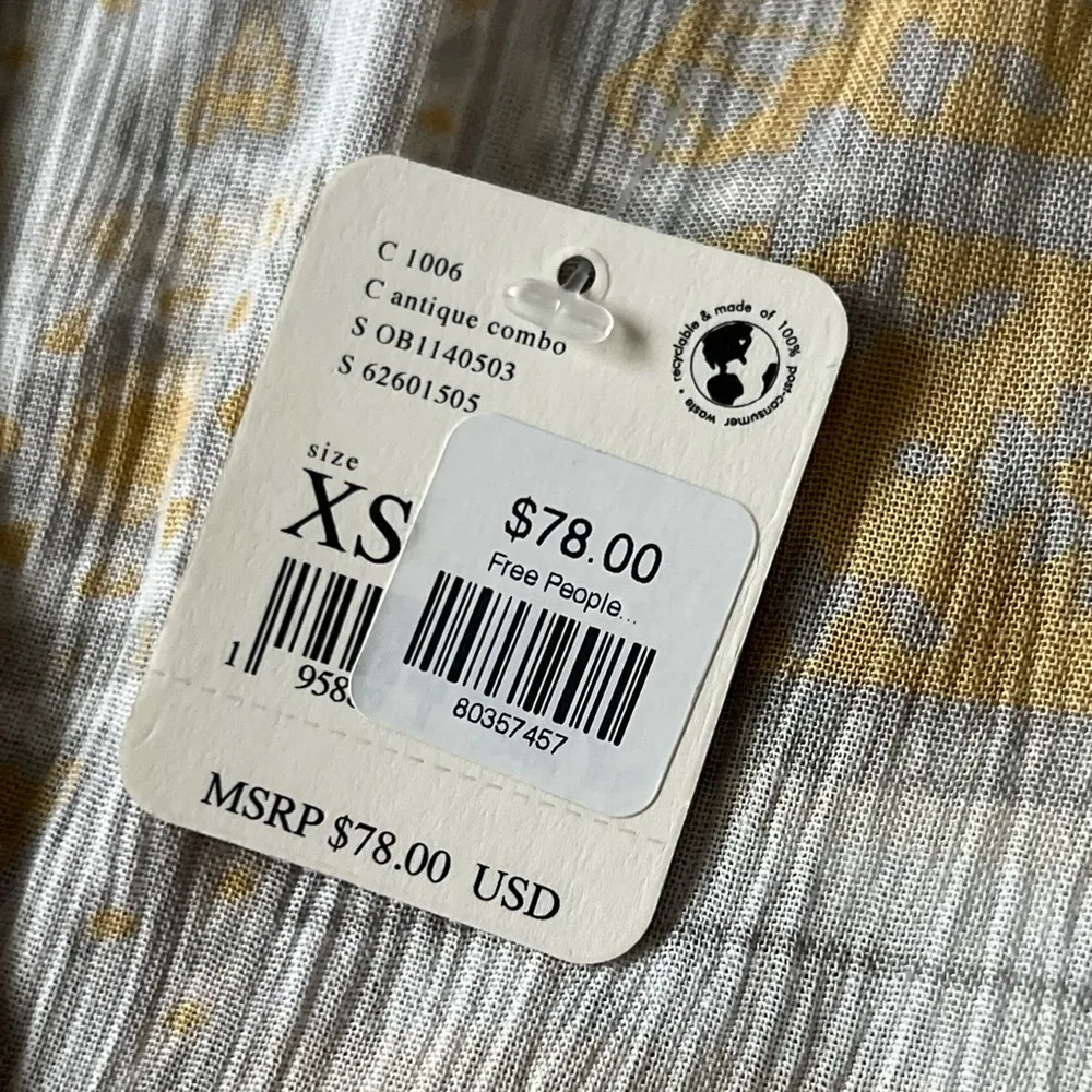 NWT Free People Rosalie Bell Sleeve Faux Wrap Boho Top | Antique Combo | XS - Image 7