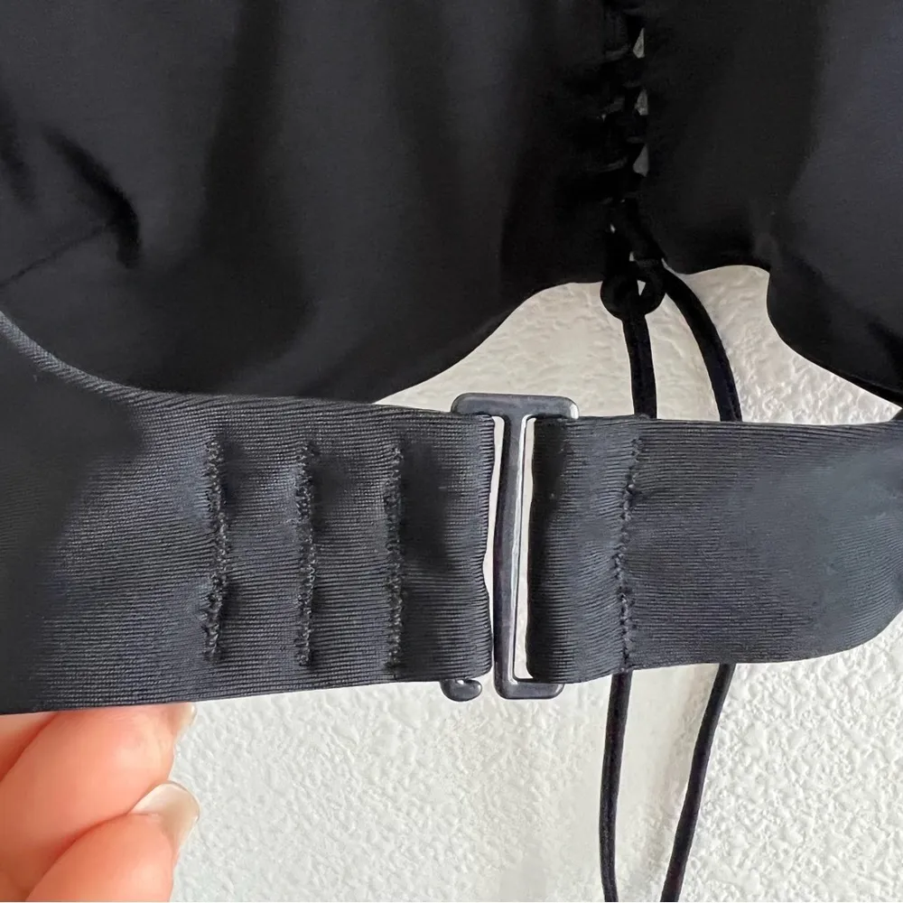 Aerie Black Padded Bikini Top Scoop Style Swim Separate Large - Image 6