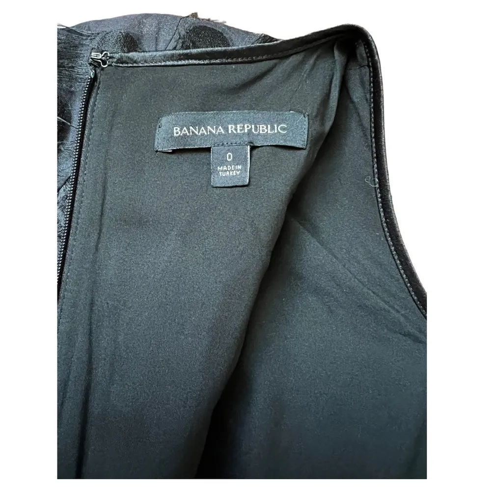 Banana Republic Flowy Eyelash Fringe Navy Blue Mini Statement Shift Dress Size 0 - Image 10