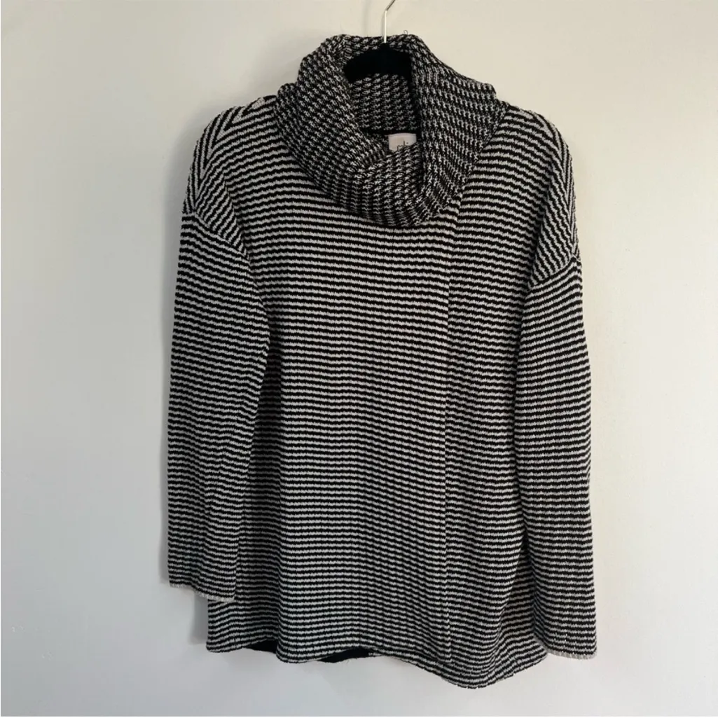 CAbi  Fergie Split Stripe Turtleneck Sweater Large - Image 3