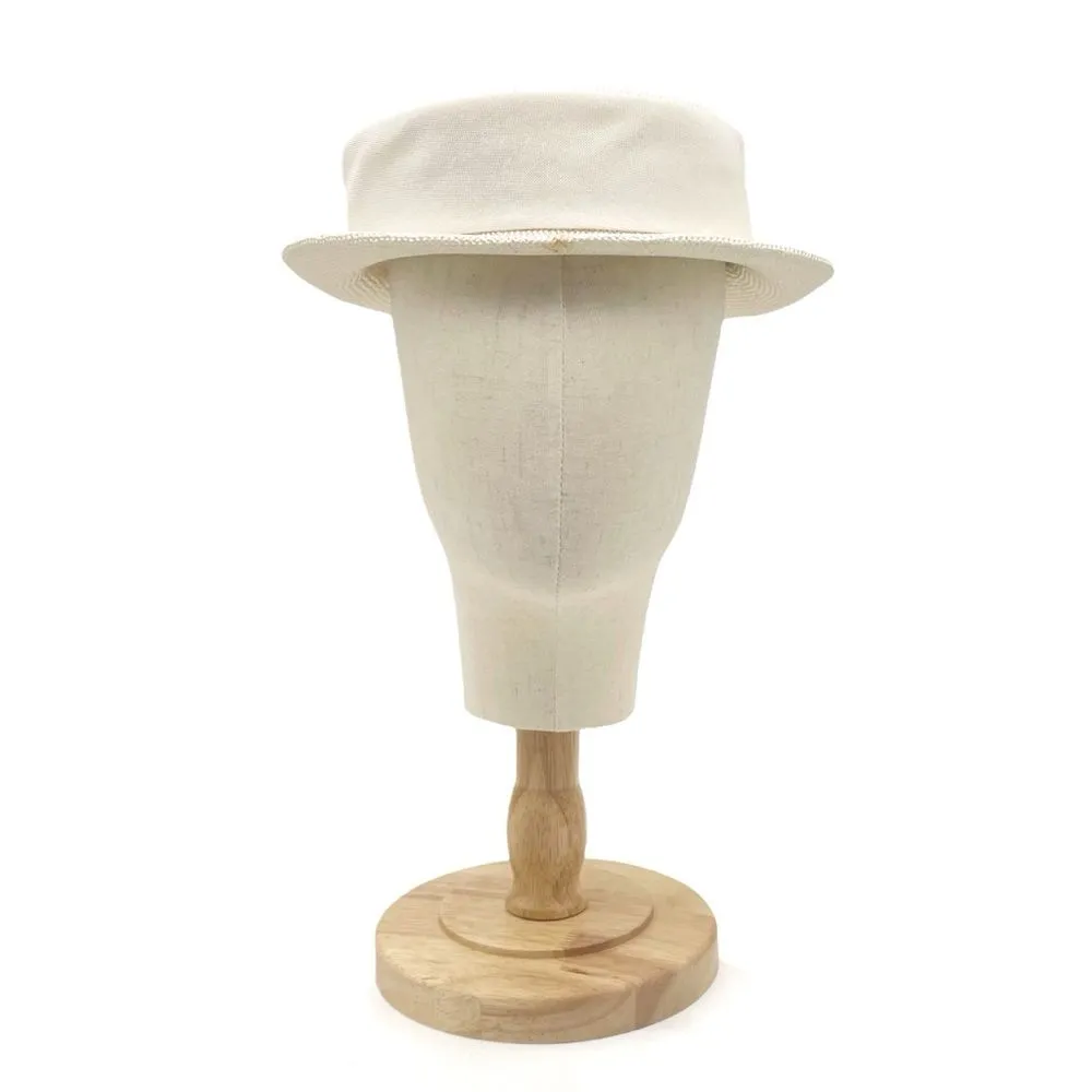 Vintage 1950s Cream Straw Sailor Hat Antique Ivory Boater Skimmer W Bow Detail - Image 6