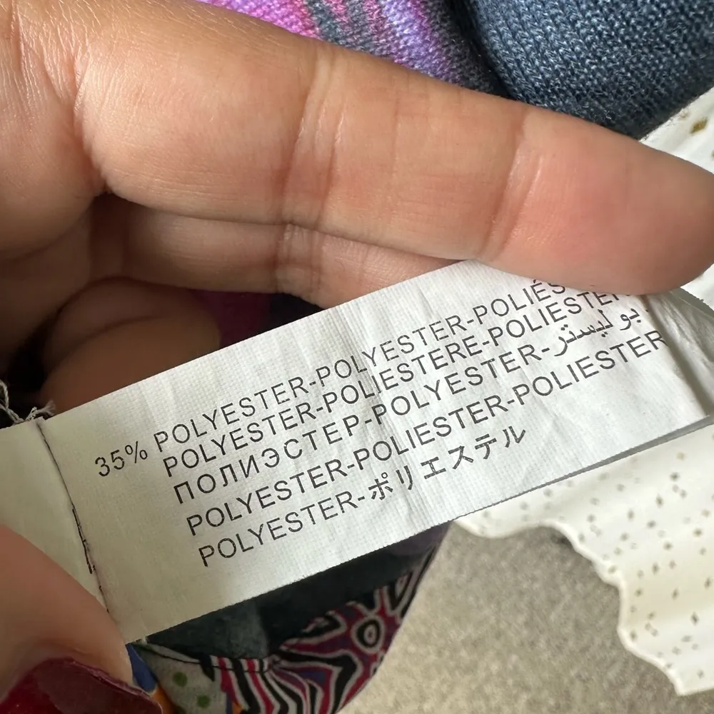 Desigual Loves Knitwear Art Deco Floral Exotic Bird Side Tie Unique Sweater XL - Image 7