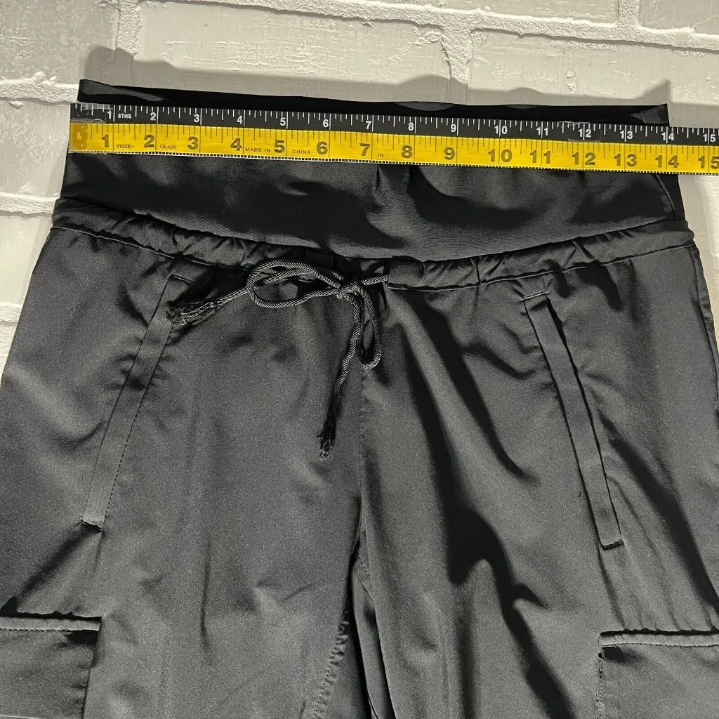Athleta Sutton Jogger Cargo Pants Womens 2 Black Stretch Drawstring‎ Athleisure - Image 2