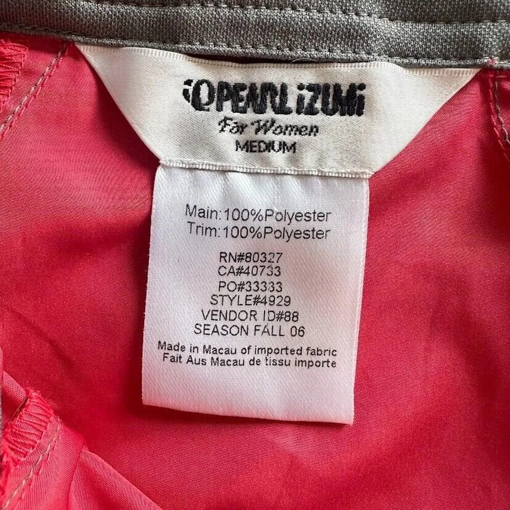 Pearl Izumi Red Grey Sleeveless Full Zip Pocket Cycling Bike Windbreaker Vest M - Image 7