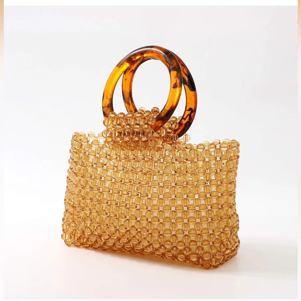 Beaded amber bag with tortoise o - Image 4