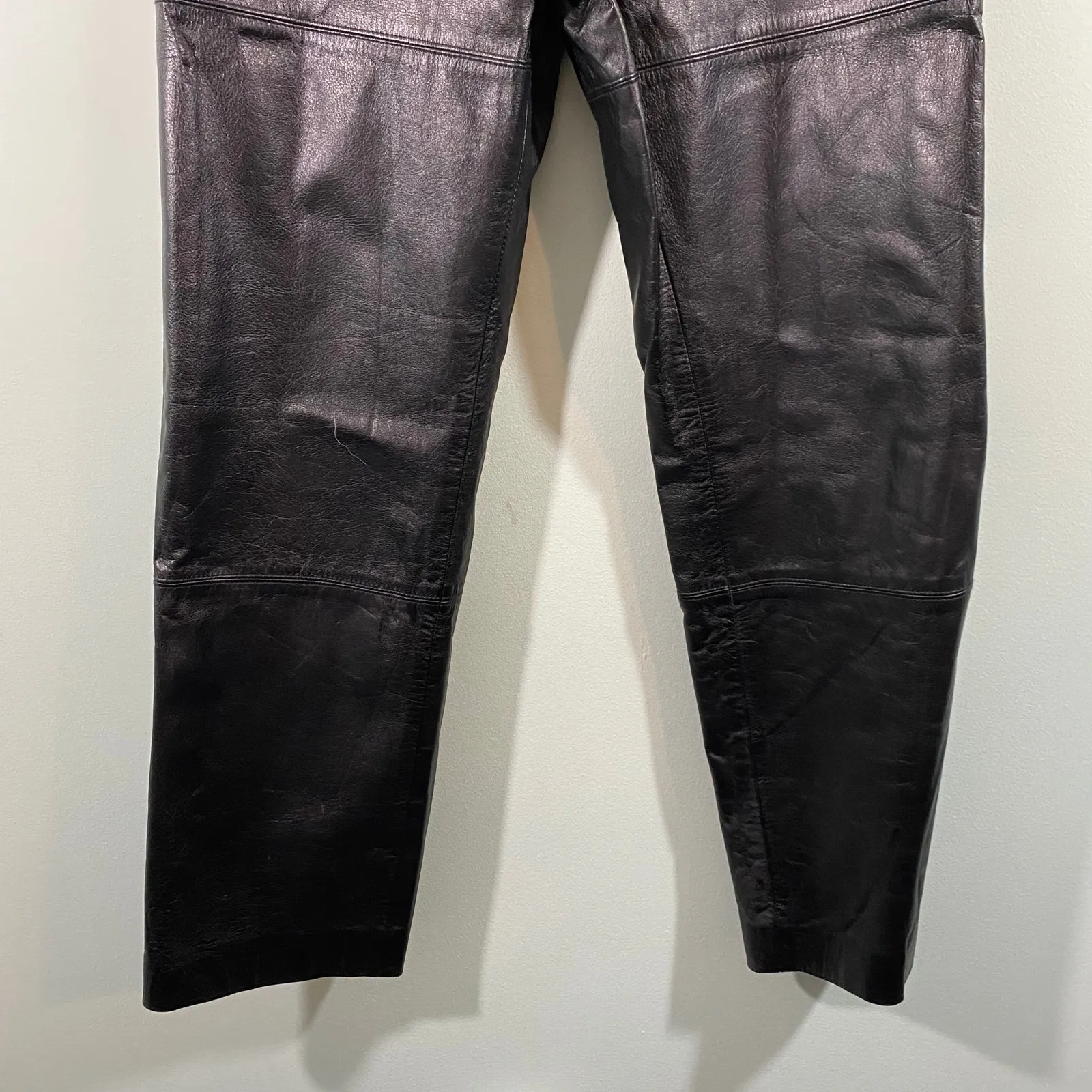 Vintage Tyler Bae Women Black 100% Genuine Leather Straight Leg Pants Size 4 - Image 3