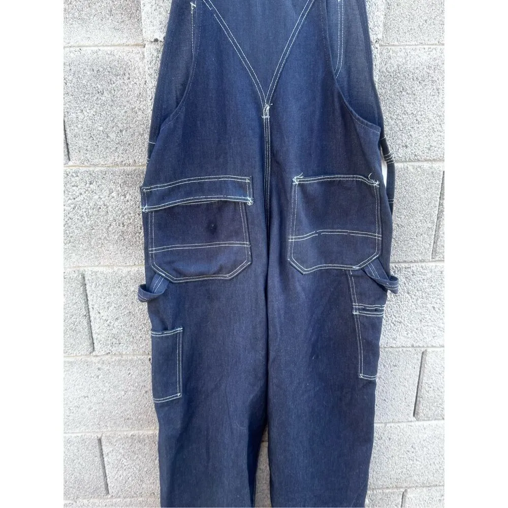 Vintage Toughskins Overall coveralls Jumpsuit Large Blue - Image 10