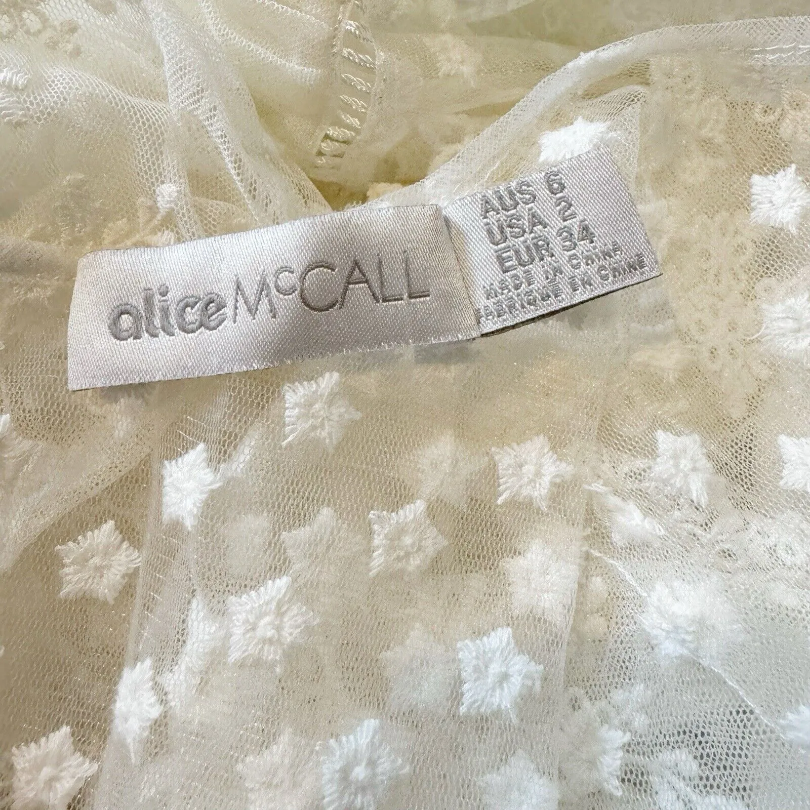 Alice McCall Forever Young White Lace Illusion Ruffle Mini Dress US 2 Bridal - Image 10