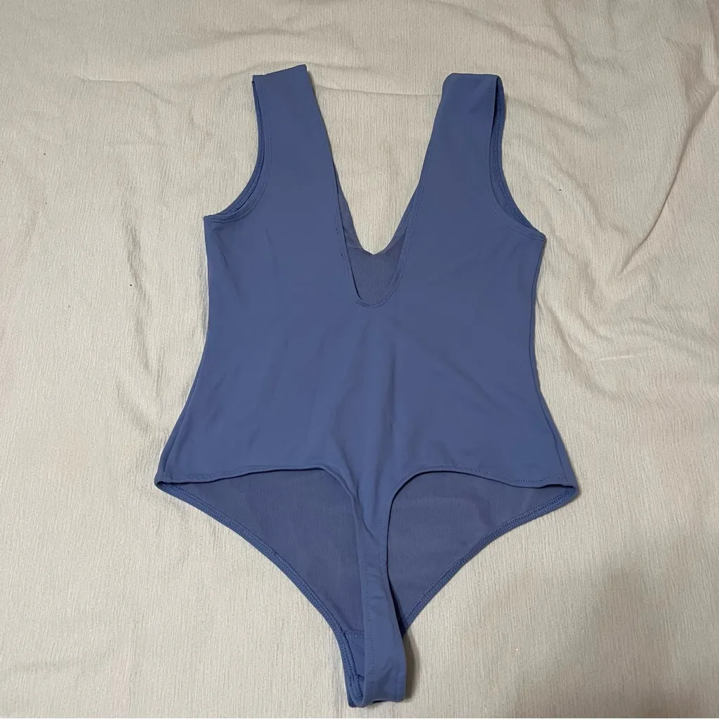 Intimately Free People Keep it Sleek Duo Bodysuit Light Dusty Blue - Image 6