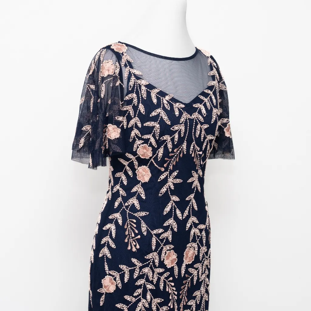 Adrianna Papell Beaded‎ Flutter Sleeve Dress - Image 6