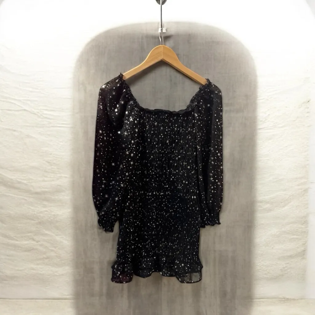 Altar'd State black dress with a silver star pattern Dress - Image 2