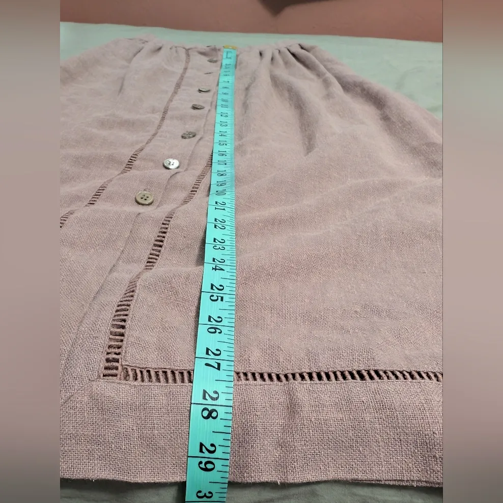 Vintage Ellen Tracy Cotton Eyelet A-Line Skirt W5/6 Tan - Image 8