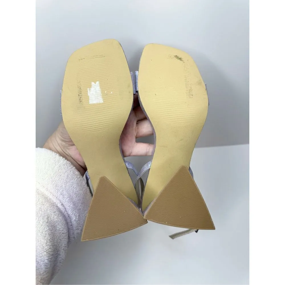 BP Sandals Womens Size 10 Lilac Parker Ankle Strap Chunky Triangular Heels - Image 10