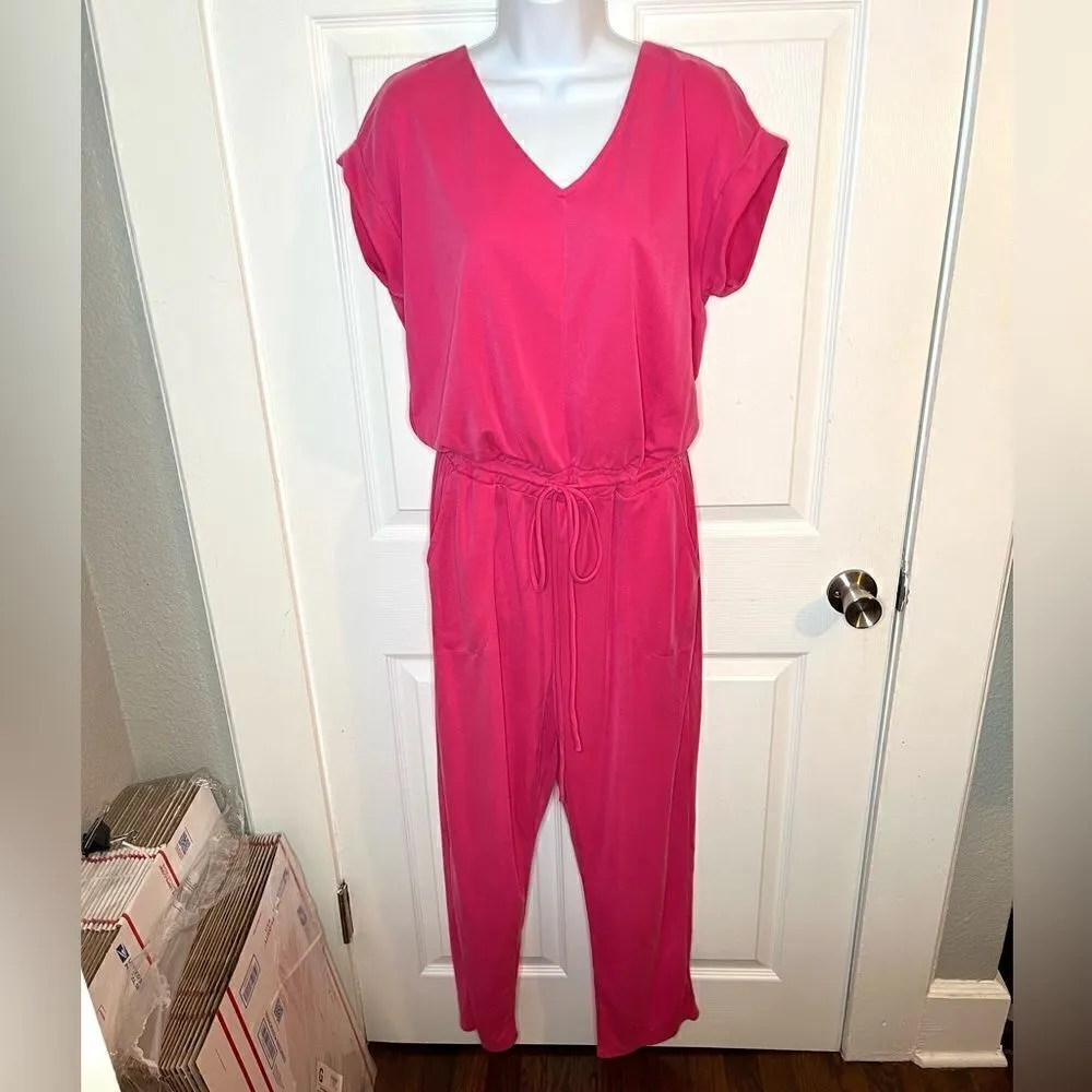 Red Dress Boutique Ces Femme Flirt With Fun Hot Pink Jumpsuit M NWOT Size M - Image 3
