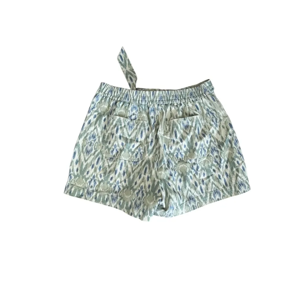 MARC NEW YORK Blue Green Ikat High Waist Belt Shorts Size Large NEW NWT - Image 5