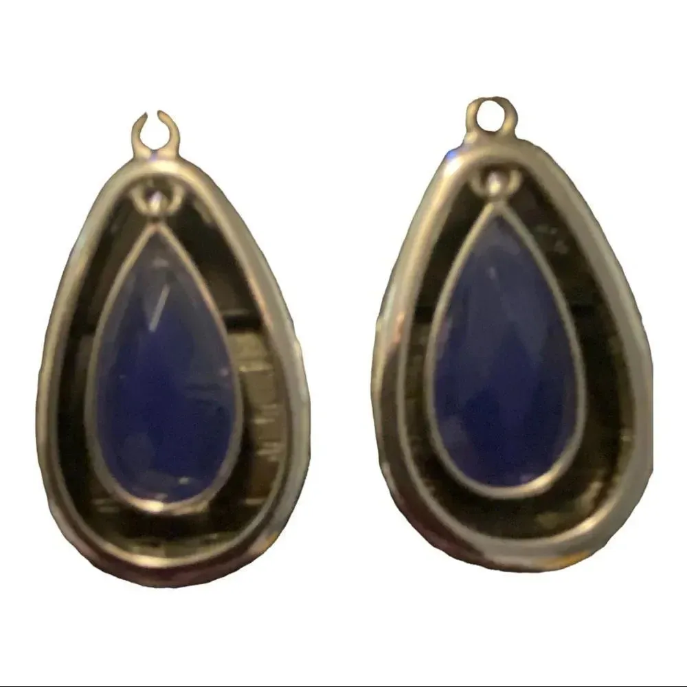$10 SALE! 
VINTAGE ANNE KLEIN sterling silver and blue stone drop earrings - Image 2