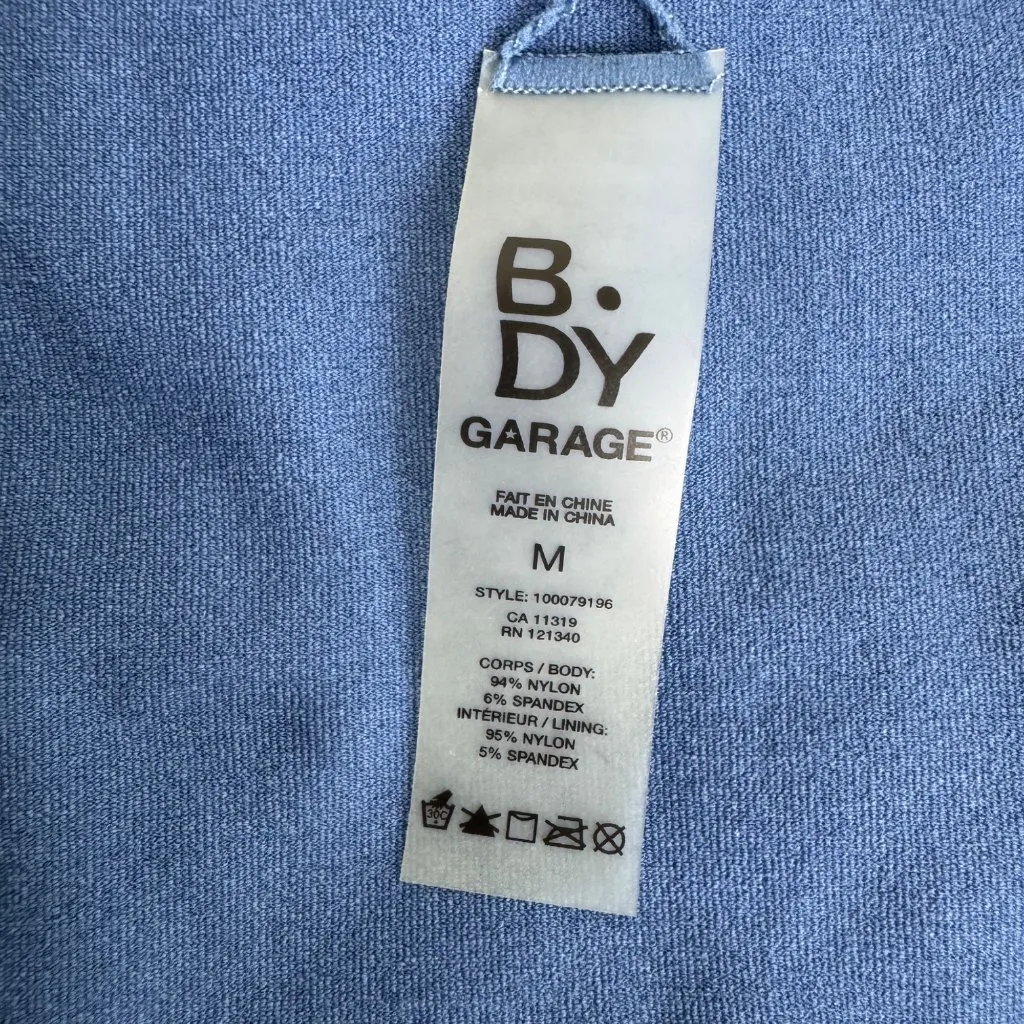 Rush B.DY Garage Half Zip Long Sleeve Cropped Top Size Medium Blue Gym Lounge - Image 7