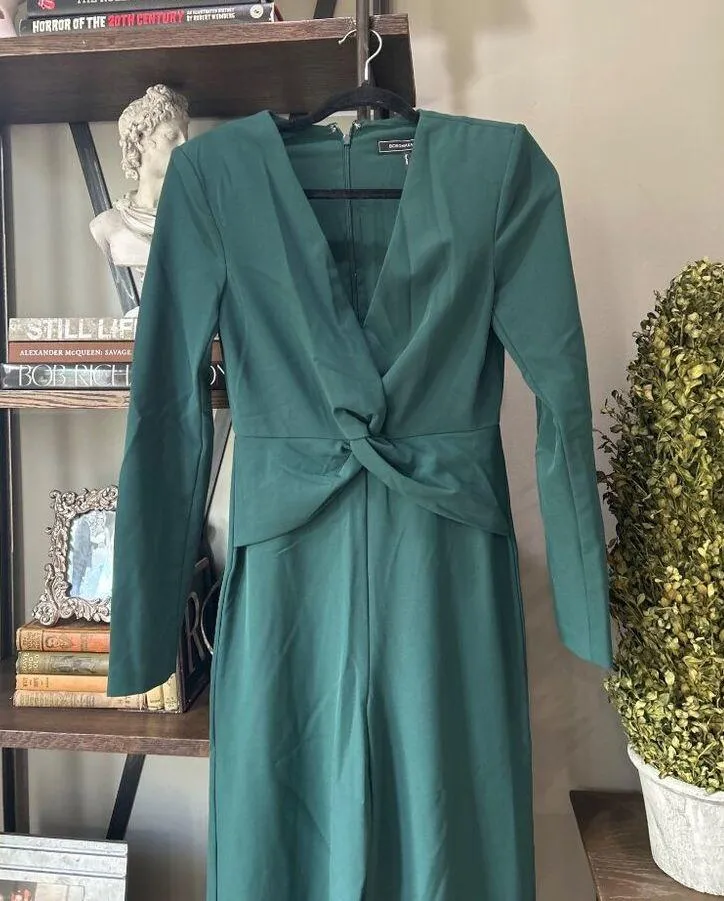 BCBGMAXAZRIA Fulton Twist Front Jumpsuit Ponderosa Pine Womens Size 6 - Image 6