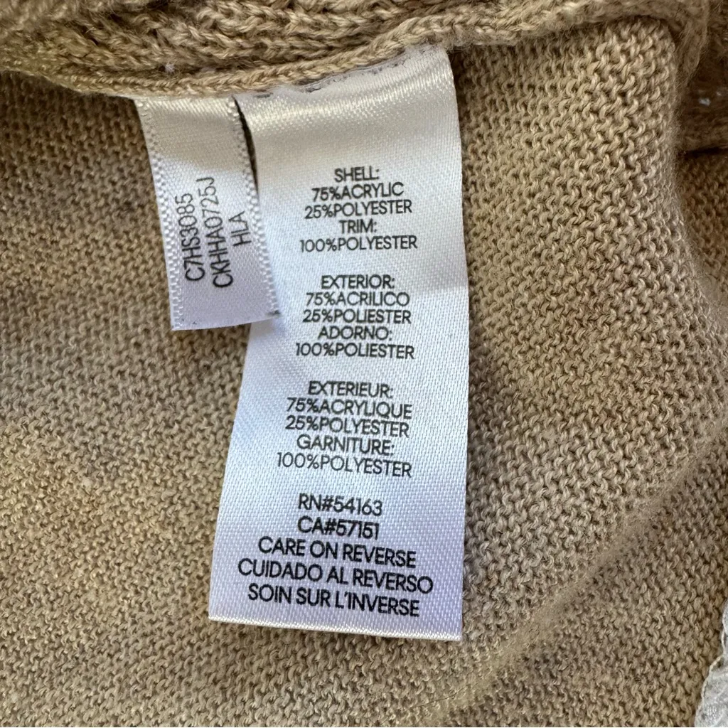 Calvin Klein Neutral Beige Sweater Knit Top  Layered M Quiet Luxury Minimalist - Image 5