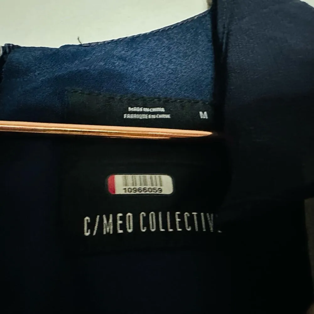 C/MEO COLLECTIVE Be About You Navy V-Neckline Long Gown Dress Size Medium - Image 13