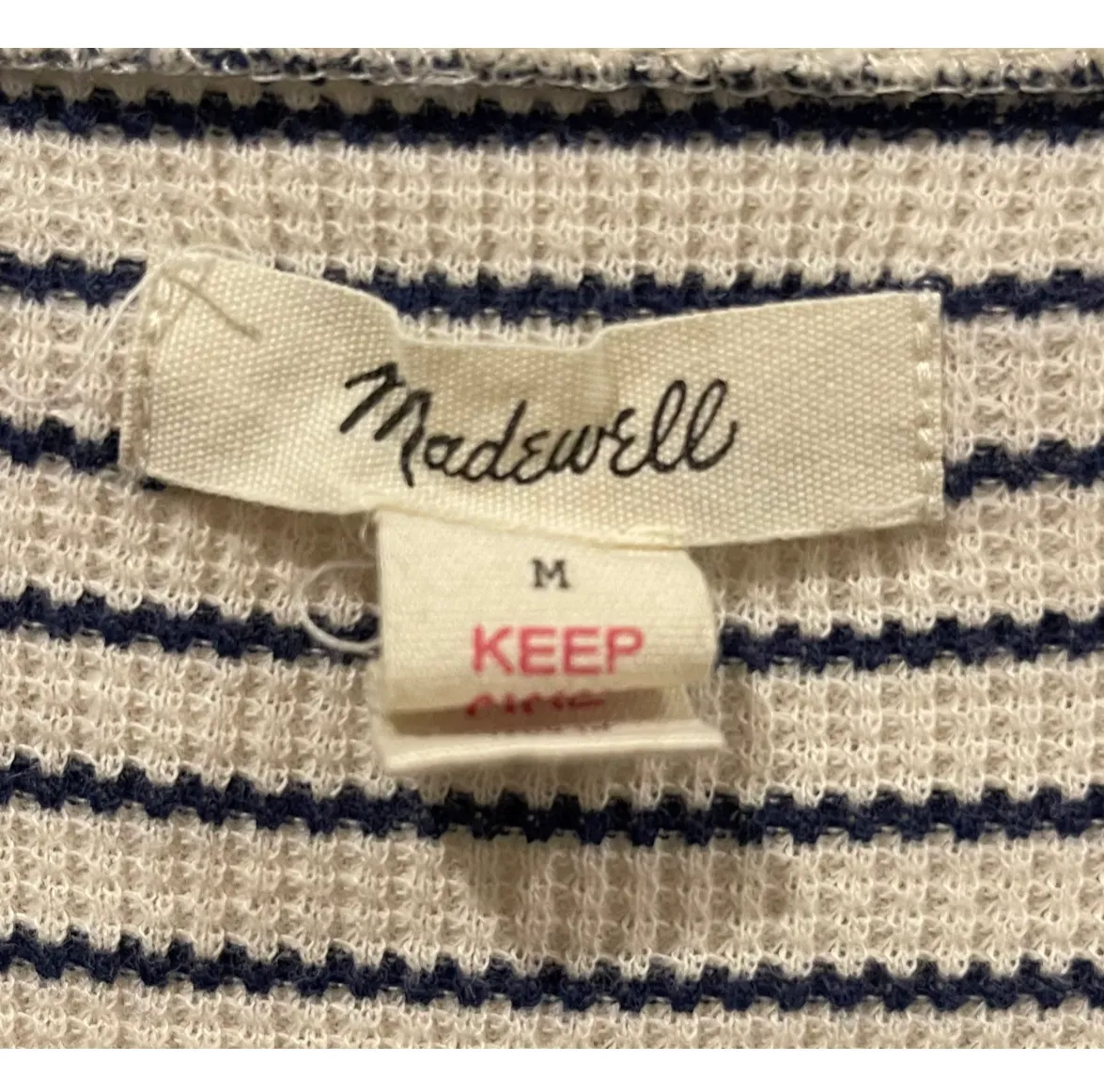 MADEWELL Thermal Beige Black Striped Long Sleeve Sweater Dress - Image 2