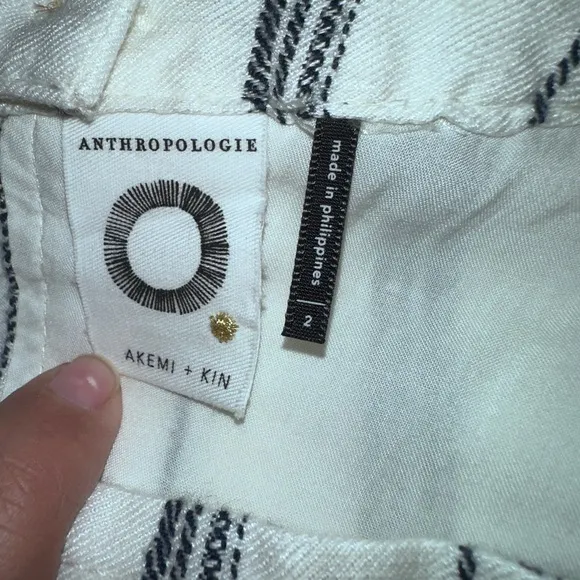 Anthropologie Akemi &‎ Kin Claudia Sleeveless Striped Linen Dress White size 2 - Image 5