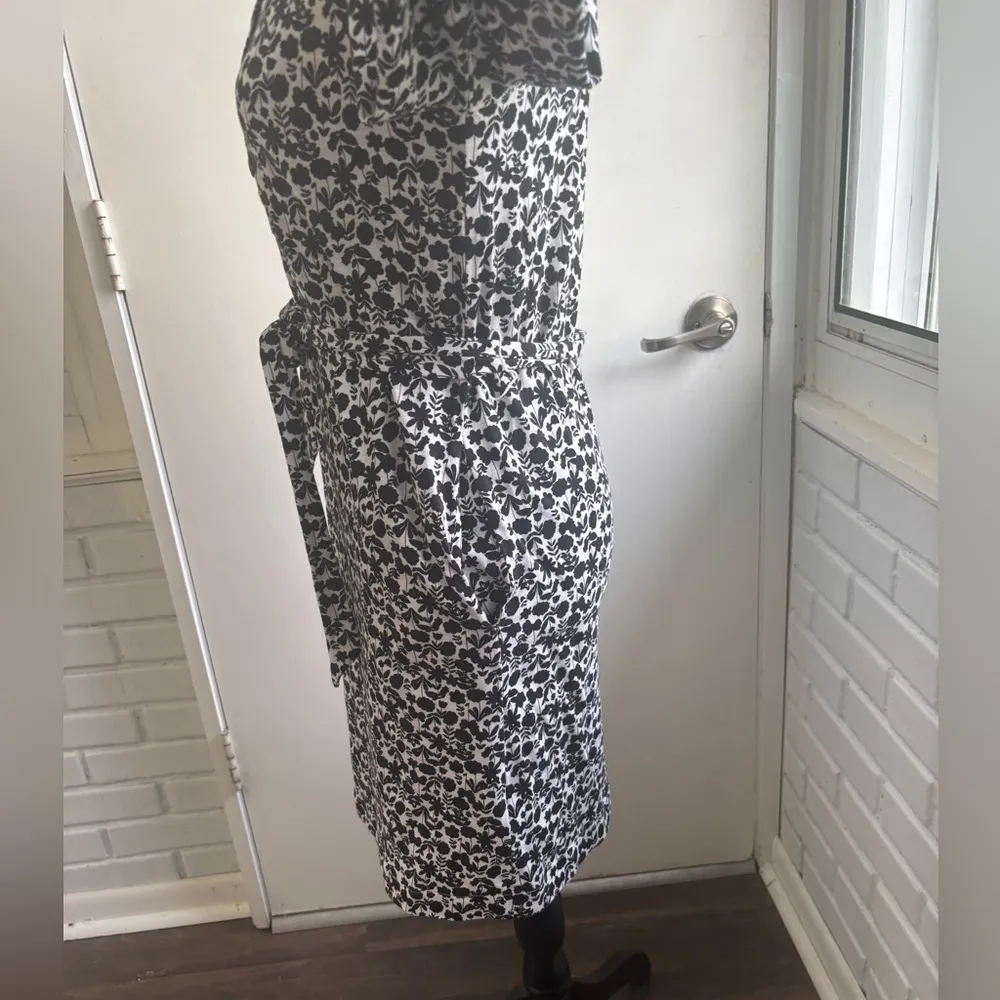 Boden Clara Floral‎ Shirt Dress 6 Workwear Staple Chic Streetwear Preppy Black - Image 7